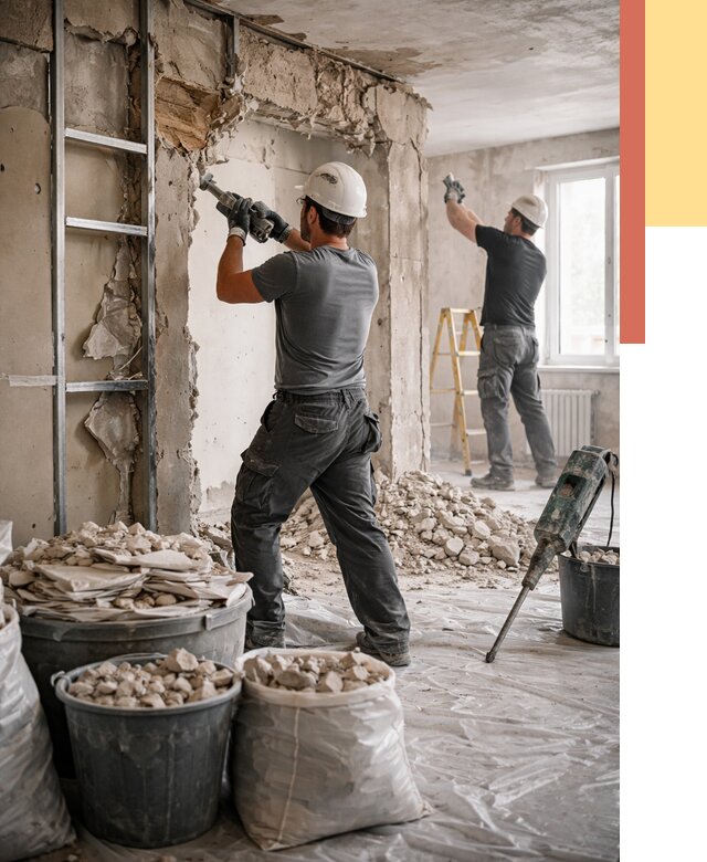 Демонтажные работы в Каменске-Шахтинском от 2781 руб. — услуги и цена под ключ | ОТДЕЛОЧНИК-Ксш