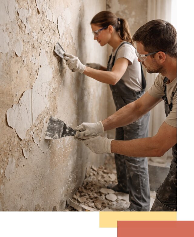 Снятие старой шпаклевки и подготовка поверхностей в Каменске-Шахтинском