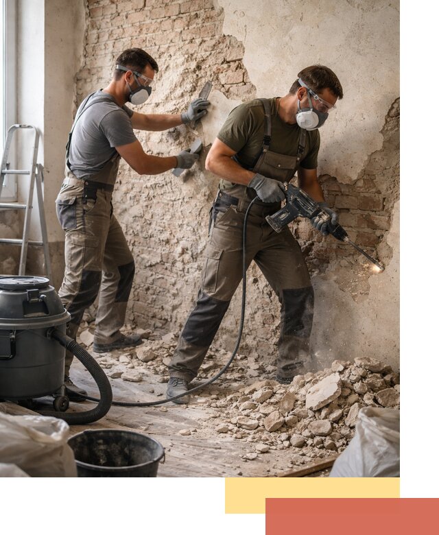 Демонтаж штукатурки со стен в Каменске-Шахтинском быстро и аккуратно