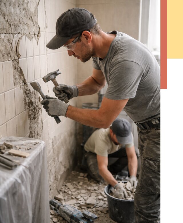 Демонтаж плитки со стен в Каменске-Шахтинском от 876 руб. — быстро и недорого | ОТДЕЛОЧНИК-Ксш