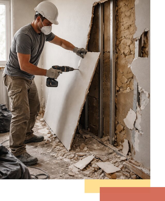 Демонтаж гипсокартона со стен в Каменске-Шахтинском качественно и быстро