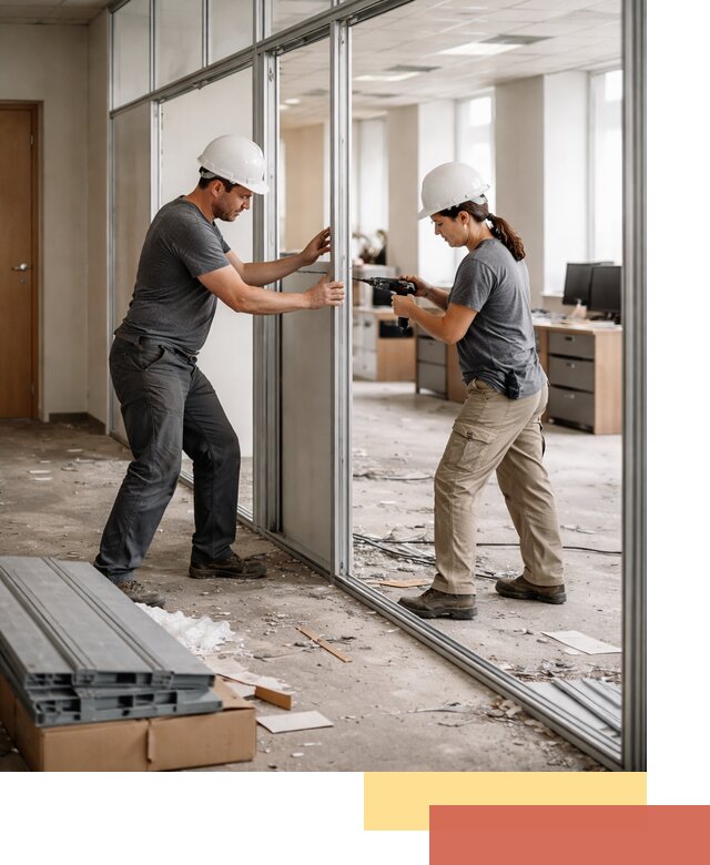 Демонтаж алюминиевых перегородок в Каменске-Шахтинском быстро и аккуратно