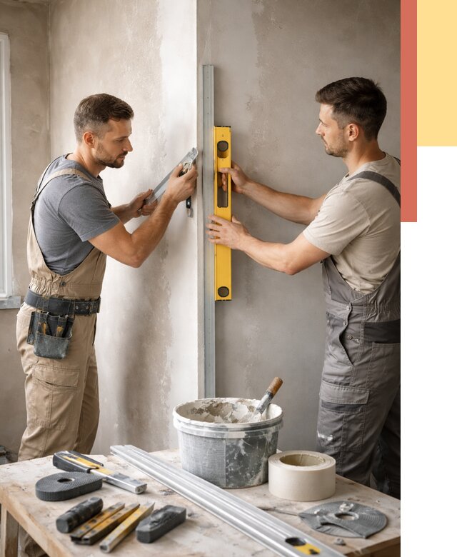 Выведение углов стен в Каменске-Шахтинском от 1906 руб. быстро и недорого | ОТДЕЛОЧНИК-Ксш