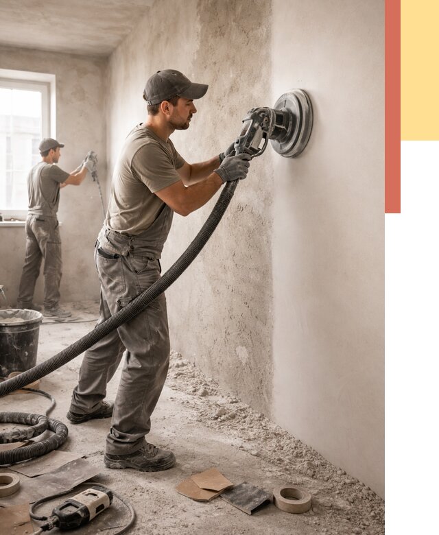 Шлифовка стен в Каменске-Шахтинском от 1236 руб/м2 — быстро и недорого | ОТДЕЛОЧНИК-Ксш