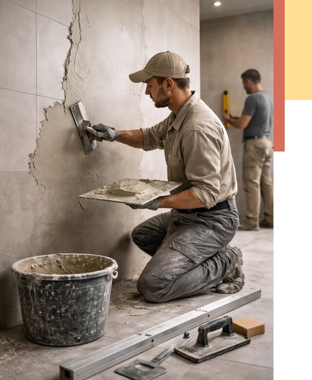 Штукатурка стен в ванной в Каменске-Шахтинском от 4635 руб./м² — выравнивание под ключ | ОТДЕЛОЧНИК-Ксш