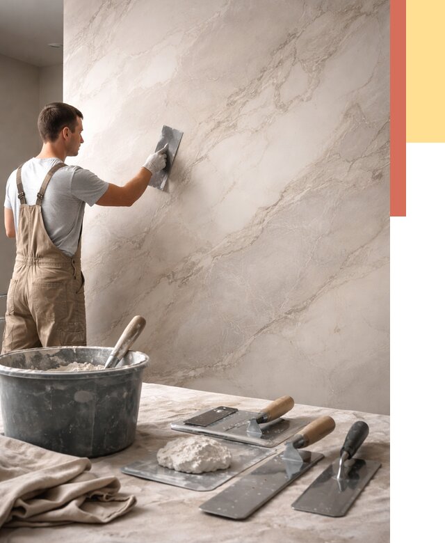 Декоративная штукатурка под мрамор в Каменске-Шахтинском от 2884 руб./м² — быстро и недорого | ОТДЕЛОЧНИК-Ксш