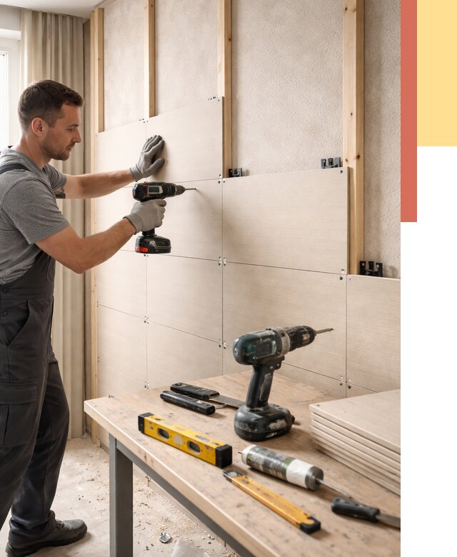 Монтаж МДФ панелей на стены в Каменске-Шахтинском от 1288 руб. под ключ | ОТДЕЛОЧНИК-Ксш