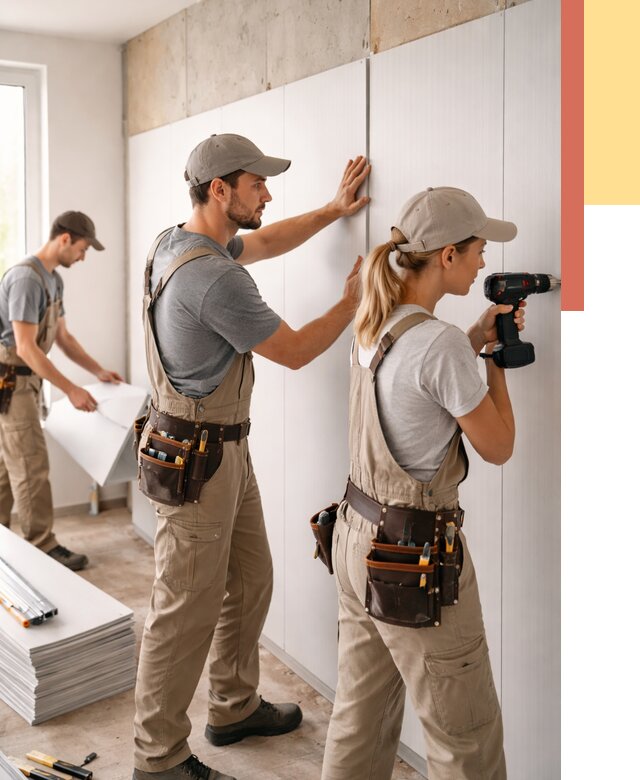 Монтаж ПВХ панелей на стены в Каменске-Шахтинском от 464 руб/м2 — быстро и недорого | ОТДЕЛОЧНИК-Ксш