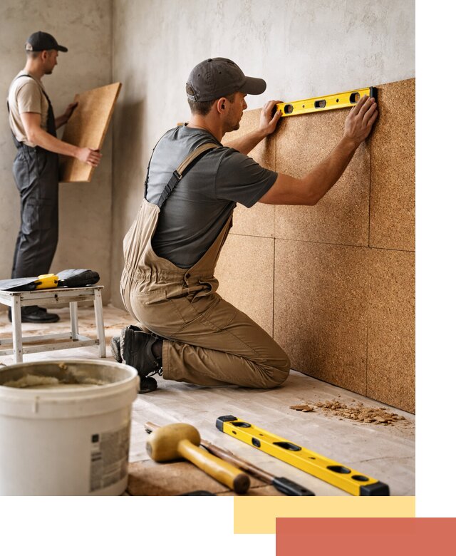 Монтаж пробковых панелей на стены в Каменске-Шахтинском быстро и качественно