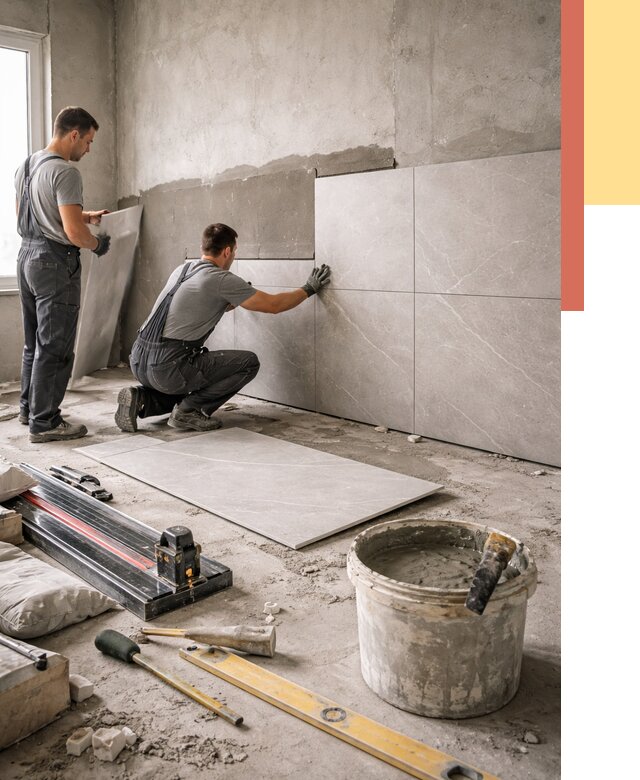 Облицовка стен керамогранитом в Каменске-Шахтинском от 4326 руб./м² — услуги под ключ | ОТДЕЛОЧНИК-Ксш