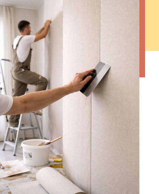 Поклейка текстильных обоев в Каменске-Шахтинском от 4635 руб. под ключ | ОТДЕЛОЧНИК-Ксш