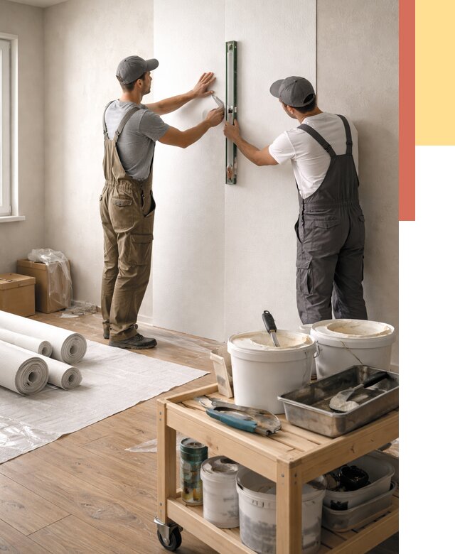 Поклейка стеклообоев в Каменске-Шахтинском от 6696 руб. за м2 — быстро и недорого | ОТДЕЛОЧНИК-Ксш