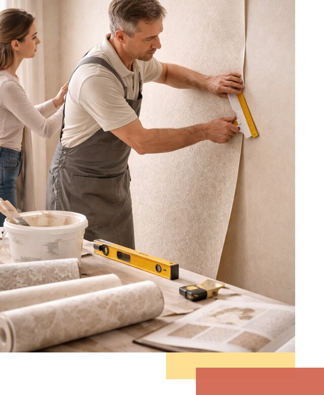 Поклейка обоев с подбором рисунка в Каменске-Шахтинском