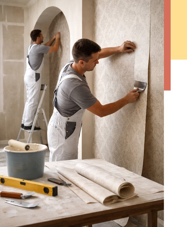 Поклейка обоев на сложные стены в Каменске-Шахтинском от 2884 руб. под ключ | ОТДЕЛОЧНИК-Ксш