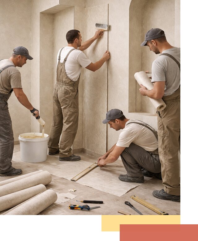 Поклейка обоев на сложные стены и неровные поверхности в Каменске-Шахтинском