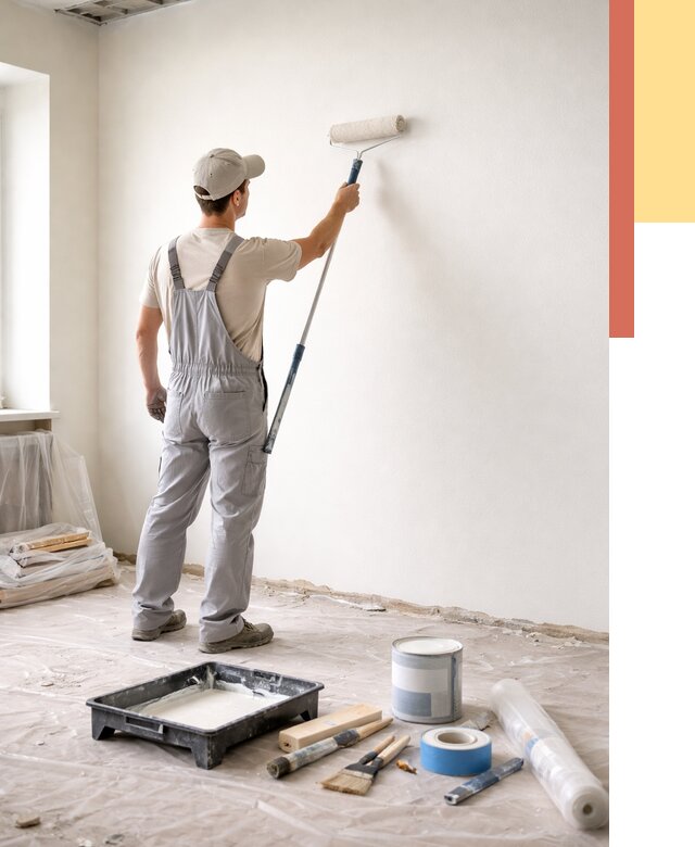 Покраска стен водоэмульсионной краской в Каменске-Шахтинском от 464 руб. за м² | ОТДЕЛОЧНИК-Ксш