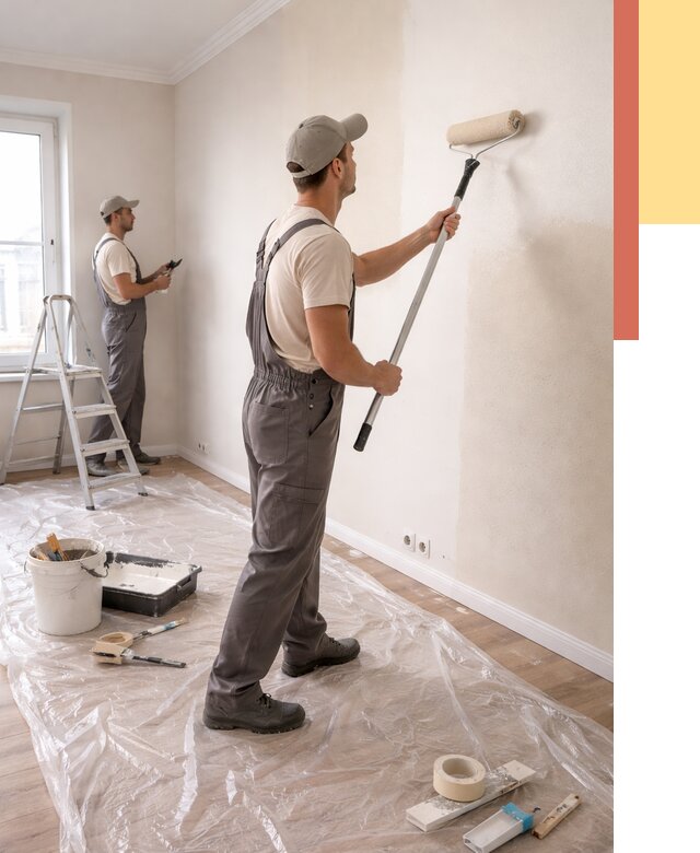 Покраска стен акриловой краской в Каменске-Шахтинском от 3605 руб./м² — быстро и недорого | ОТДЕЛОЧНИК-Ксш