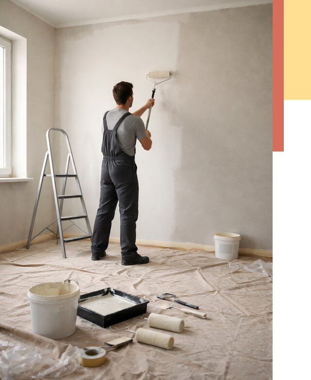 Покраска стен моющейся краской в Каменске-Шахтинском от 361 руб./м² — быстро и недорого | ОТДЕЛОЧНИК-Ксш