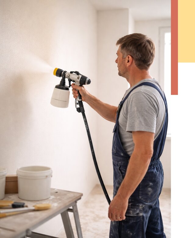 Покраска стен краскопультом в Каменске-Шахтинском от 7726 руб. — механизированная покраска | ОТДЕЛОЧНИК-Ксш