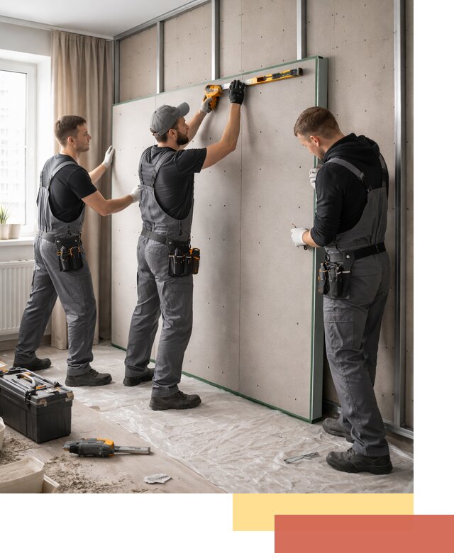 Шумоизоляция стен панелями ЗИПС в Каменске-Шахтинском для жилых и коммерческих помещений