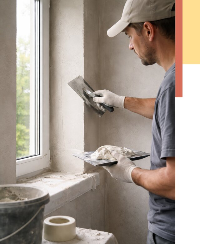 Штукатурка откосов в Каменске-Шахтинском от 4635 руб/м² — услуги и выравнивание под ключ | ОТДЕЛОЧНИК-Ксш