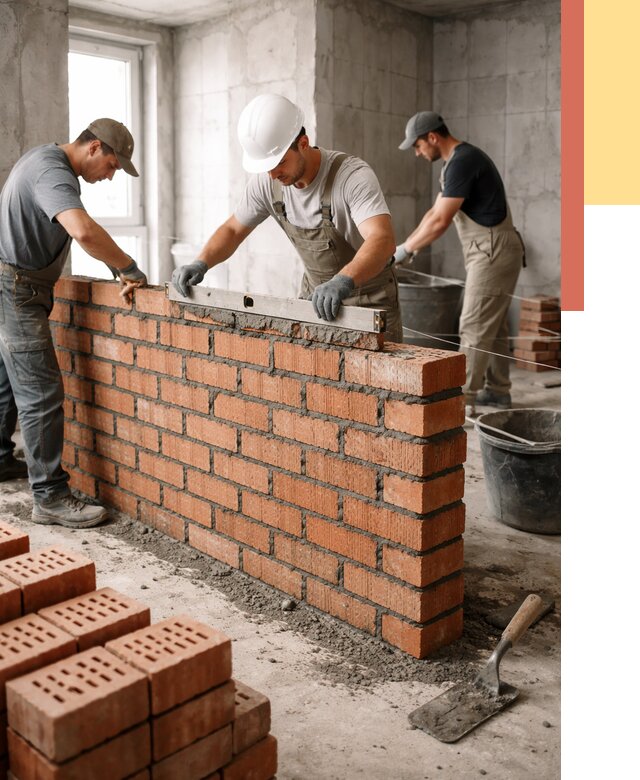 Кладка перегородок из кирпича в Каменске-Шахтинском от 3605 руб. за м² | ОТДЕЛОЧНИК-Ксш