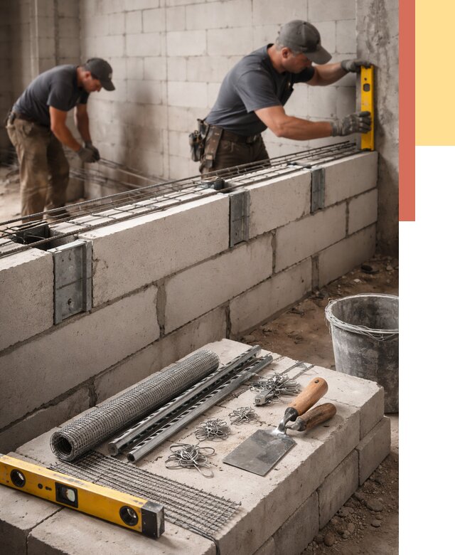 Армирование кладки перегородок в Каменске-Шахтинском от 773 руб. под ключ | ОТДЕЛОЧНИК-Ксш