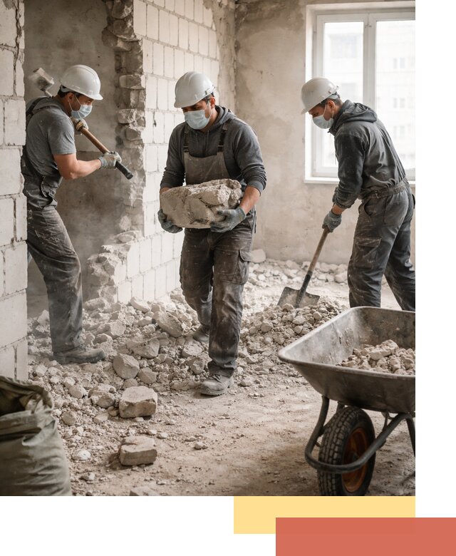 Демонтаж блочных перегородок в Каменске-Шахтинском быстро и аккуратно