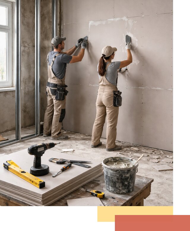 Монтаж двухслойной перегородки из гипсокартона в Каменске-Шахтинском