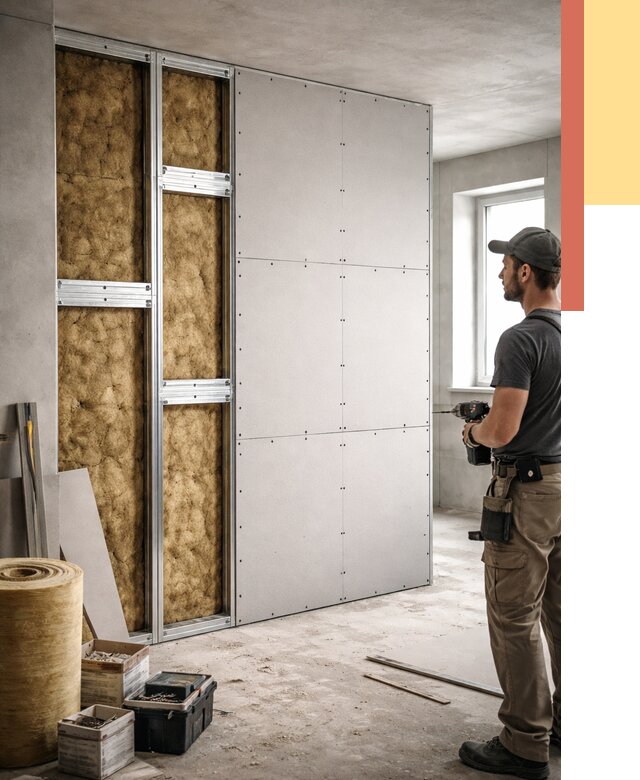 Усиленная перегородка под навеску в Каменске-Шахтинском от 13185 руб. — монтаж под ключ | ОТДЕЛОЧНИК-Ксш