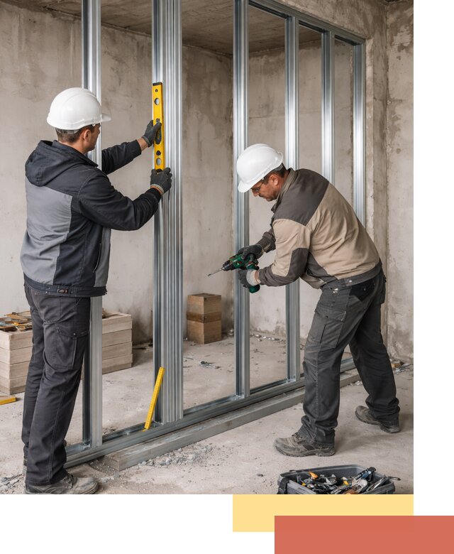 Монтаж каркаса перегородки из профиля в Каменске-Шахтинском