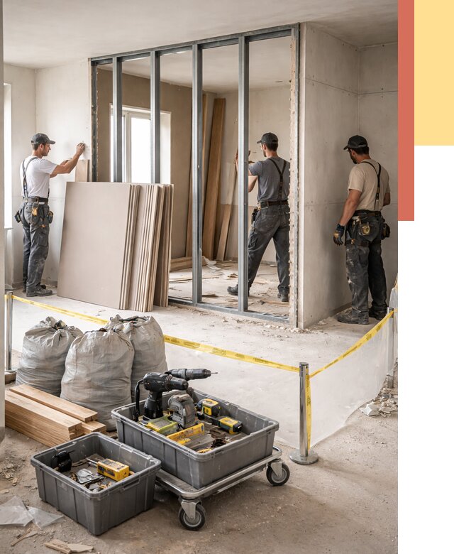 Перенос гипсокартонной перегородки в Каменске-Шахтинском под ключ от 4635 руб. | Демонтаж и монтаж – ОТДЕЛОЧНИК-Ксш