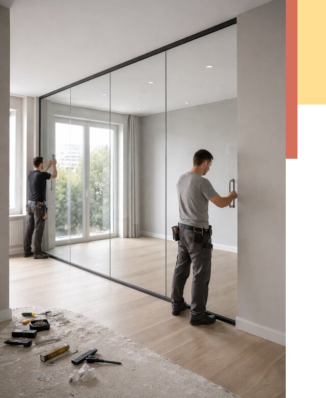 Изготовление стеклянных перегородок в Каменске-Шахтинском от 12722 руб. под ключ | ОТДЕЛОЧНИК-Ксш