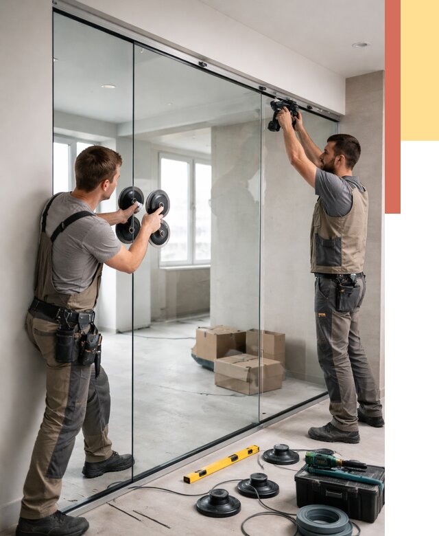 Монтаж стеклянных перегородок в Каменске-Шахтинском от 6696 руб. | ОТДЕЛОЧНИК-Ксш