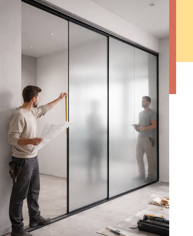 Матовые стеклянные перегородки в Каменске-Шахтинском от 8756 руб. — монтаж и установка | ОТДЕЛОЧНИК-Ксш