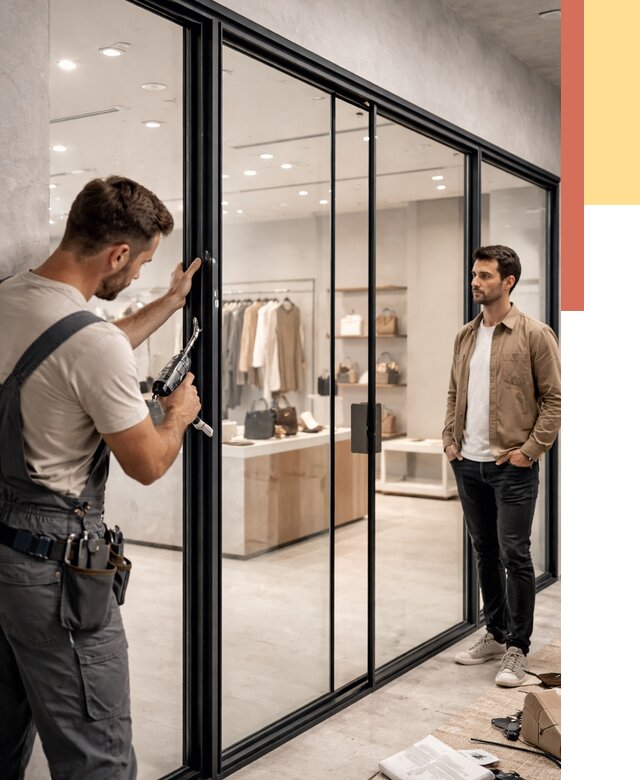 Стеклянные перегородки для магазинов в Каменске-Шахтинском от 8447 руб. под ключ | ОТДЕЛОЧНИК-Ксш