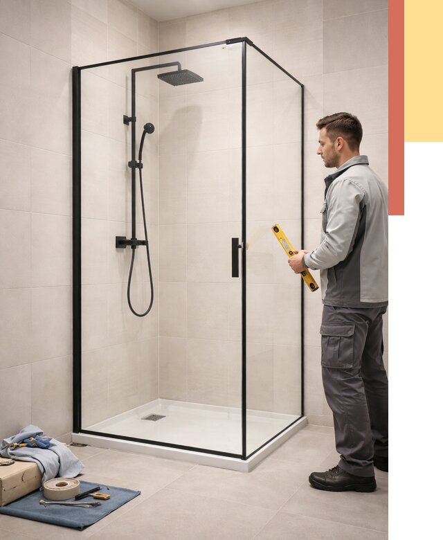 Стеклянные перегородки для душа в Каменске-Шахтинском от 12876 руб. | Монтаж под ключ — ОТДЕЛОЧНИК-Ксш