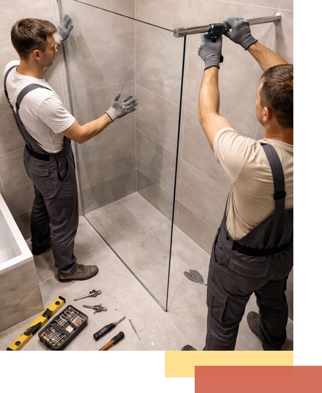 Стеклянные перегородки для душа в Каменске-Шахтинском — изготовление и монтаж