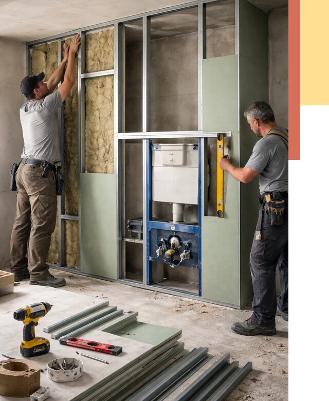 Установка сантехнических перегородок в Каменске-Шахтинском от 8756 руб. | ОТДЕЛОЧНИК-Ксш