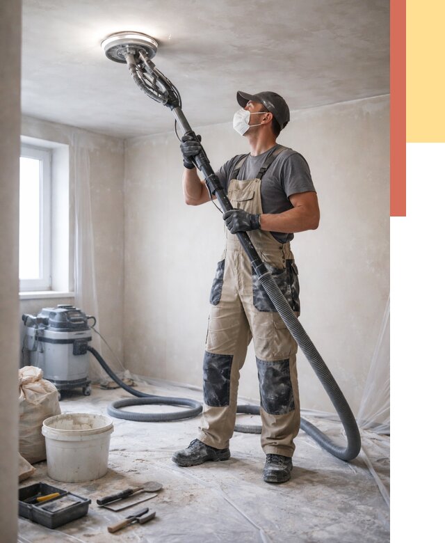 Шлифовка потолка в Каменске-Шахтинском от 3605 руб. — услуги шлифования потолка | ОТДЕЛОЧНИК-Ксш