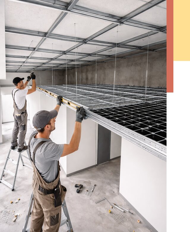 Монтаж потолка грильято в Каменске-Шахтинском от 464 руб./м² — быстрая сборка под ключ | ОТДЕЛОЧНИК-Ксш