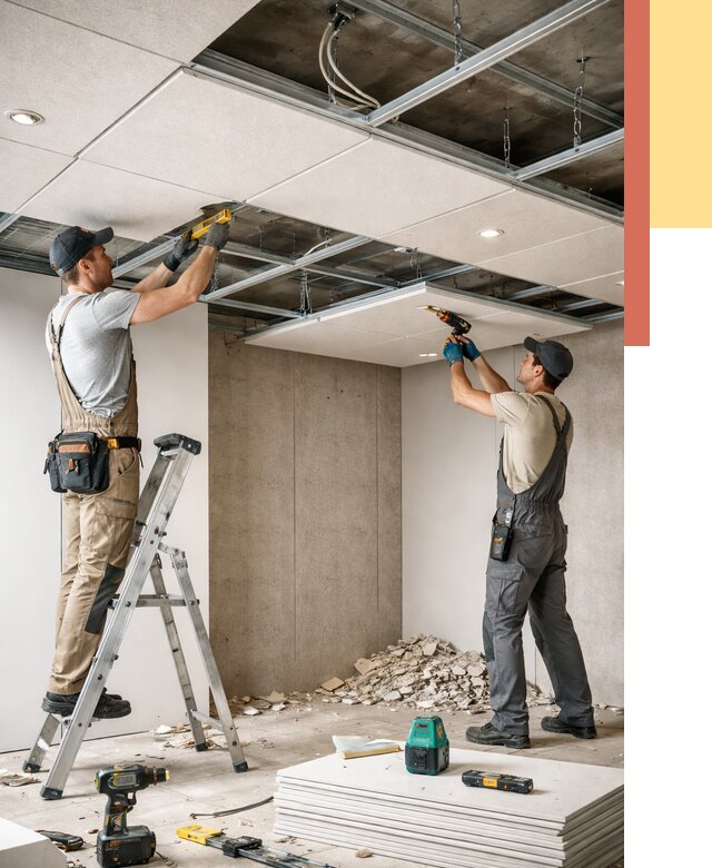 Монтаж акустического потолка в Каменске-Шахтинском от 6696 руб/м2 — быстро и недорого | ОТДЕЛОЧНИК-Ксш