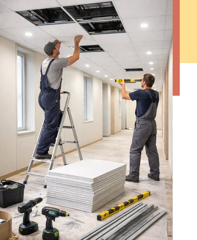 Ремонт потолка Армстронг в Каменске-Шахтинском от 4635 руб. — быстро и недорого | ОТДЕЛОЧНИК-Ксш