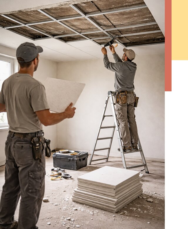 Замена плит подвесного потолка в Каменске-Шахтинском от 1803 руб. быстро и недорого | ОТДЕЛОЧНИК-Ксш