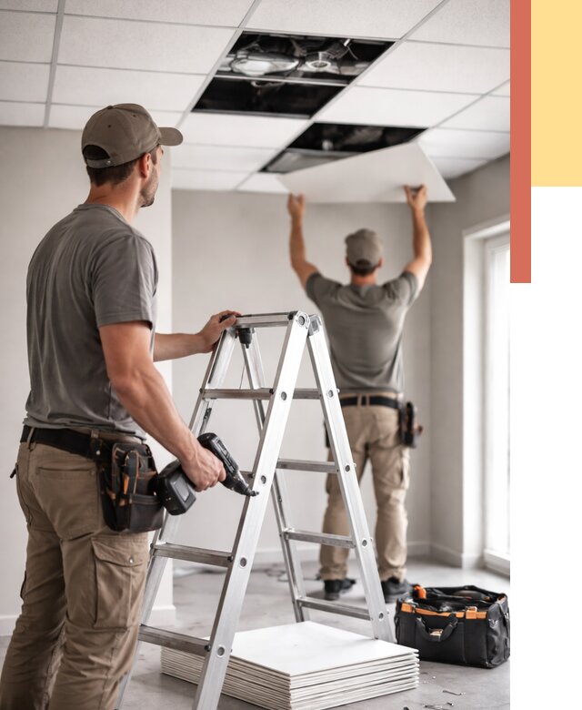 Обслуживание подвесного потолка в Каменске-Шахтинском от 3605 руб. — быстро и недорого | ОТДЕЛОЧНИК-Ксш