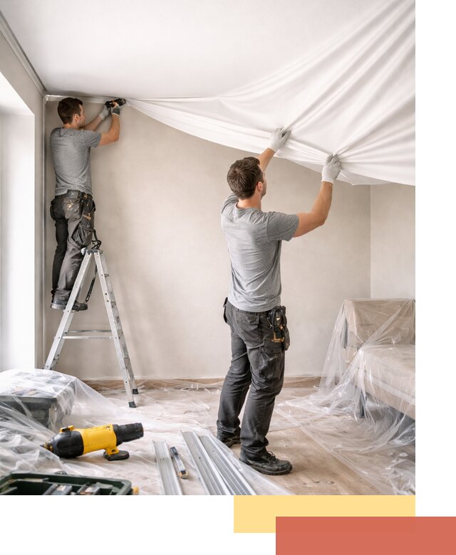 Монтаж тканевого натяжного потолка в Каменске-Шахтинском недорого и быстро