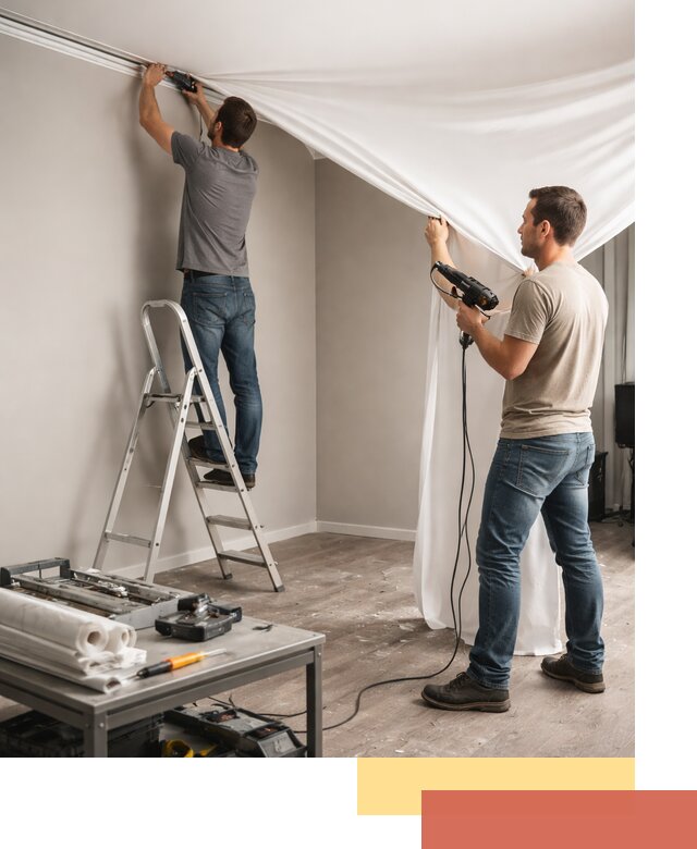 Монтаж натяжного потолка в студии в Каменске-Шахтинском