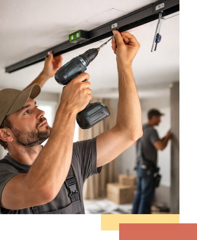 Установка трековых светильников в натяжной потолок в Каменске-Шахтинском