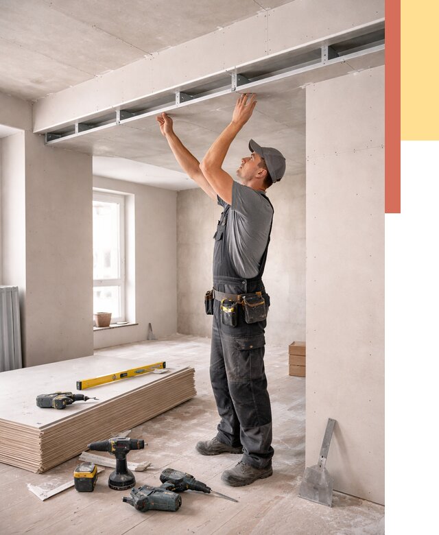 Потолок из гипсокартона с нишей в Каменске-Шахтинском от 1288 руб. под ключ | ОТДЕЛОЧНИК-Ксш