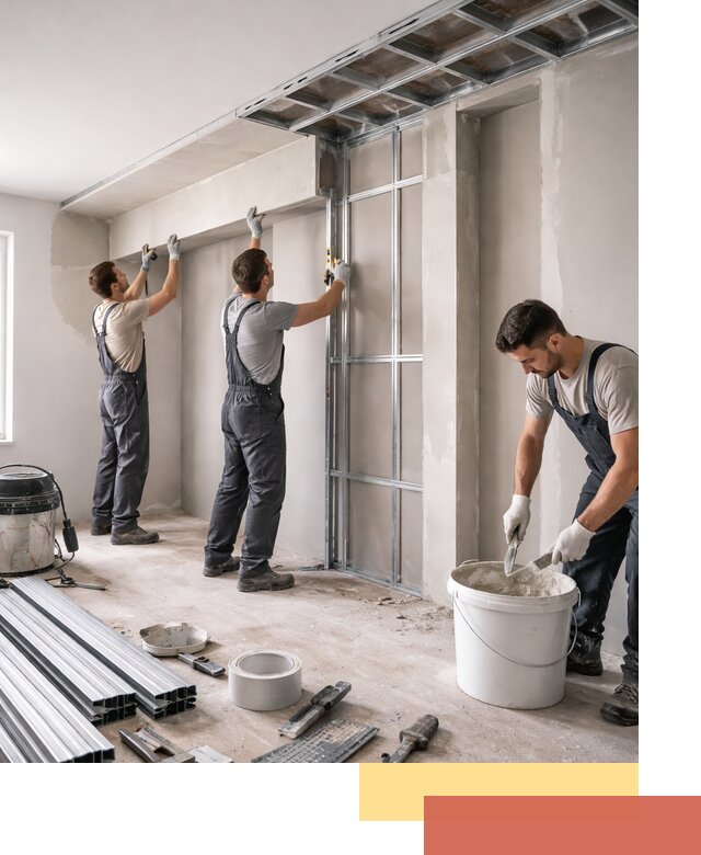 Монтаж потолка из гипсокартона с нишей в Каменске-Шахтинском